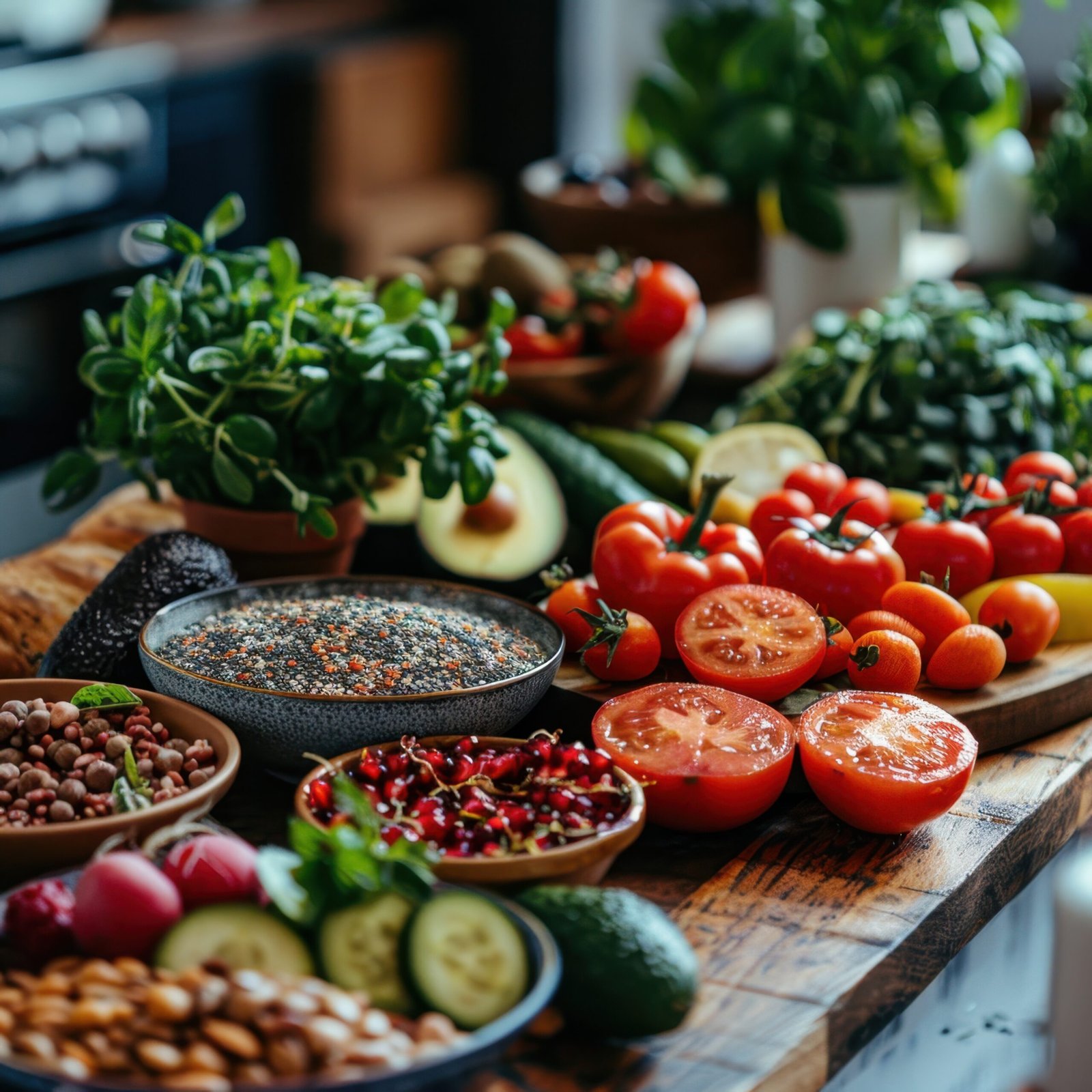 Prostate diet with vegetables fruits whole grains and healthy foods