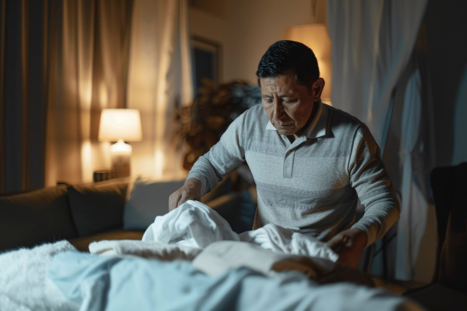 Man waking up at night because he needs to urinate