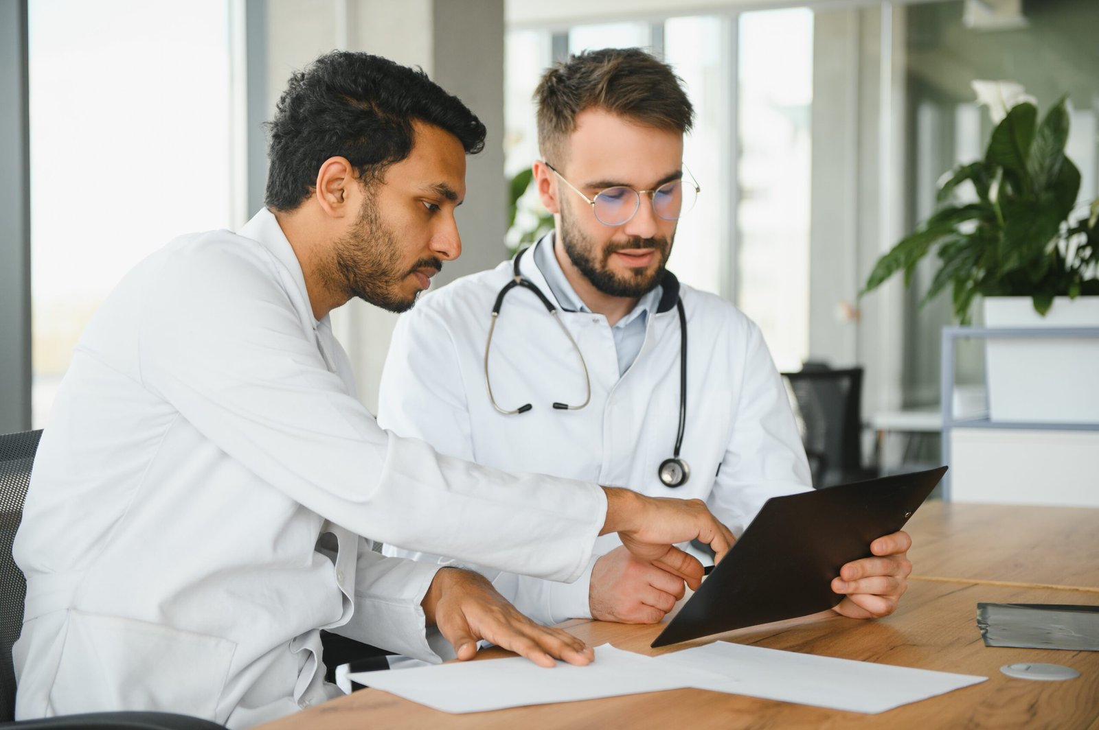 Doctor discussing PSA test results with a man