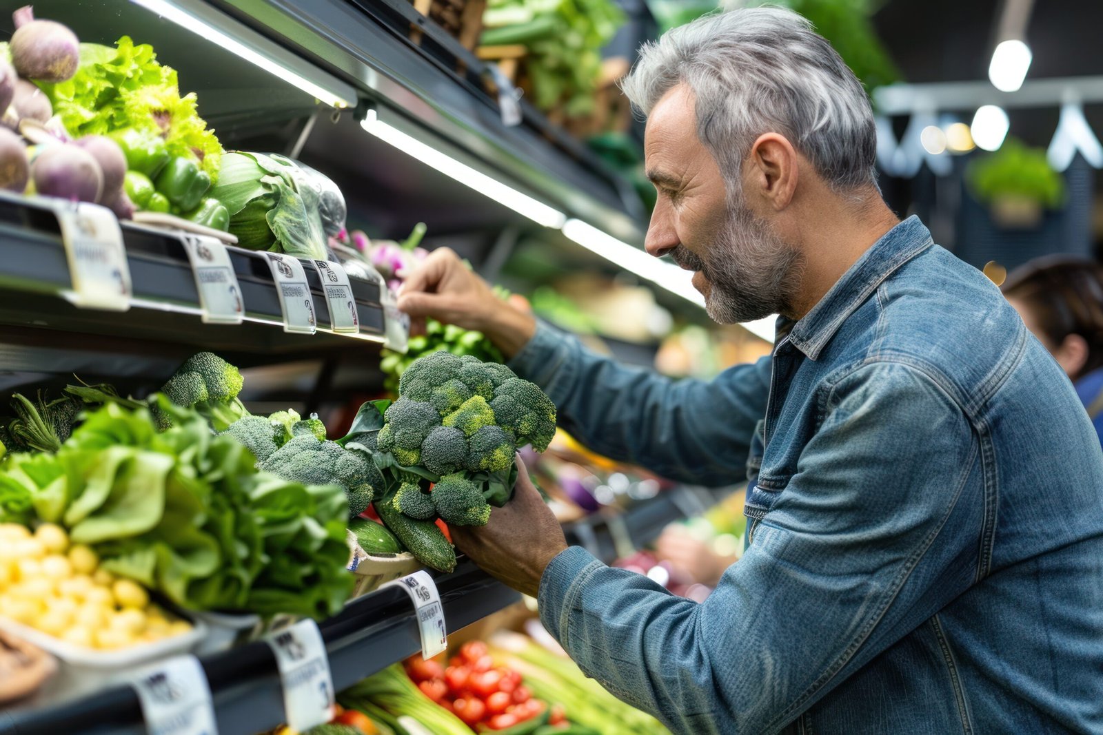 Man choosing healthy foods for a prostate diet