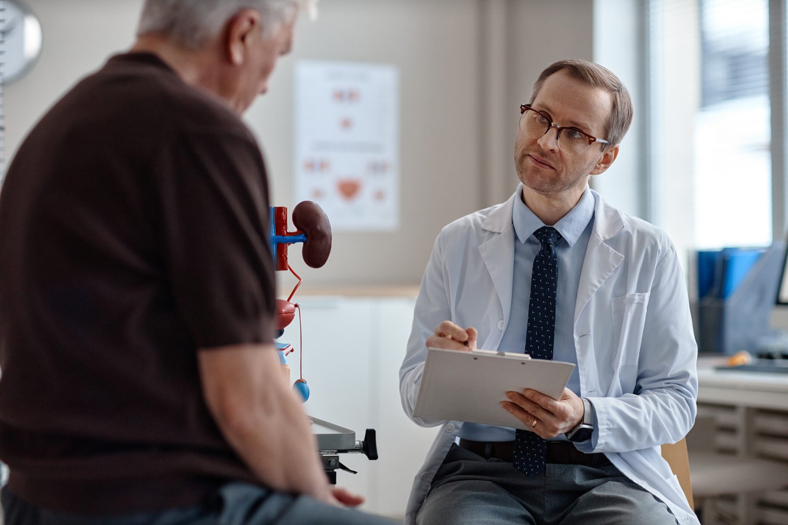 Man talking with a healthcare professional about prostate screening