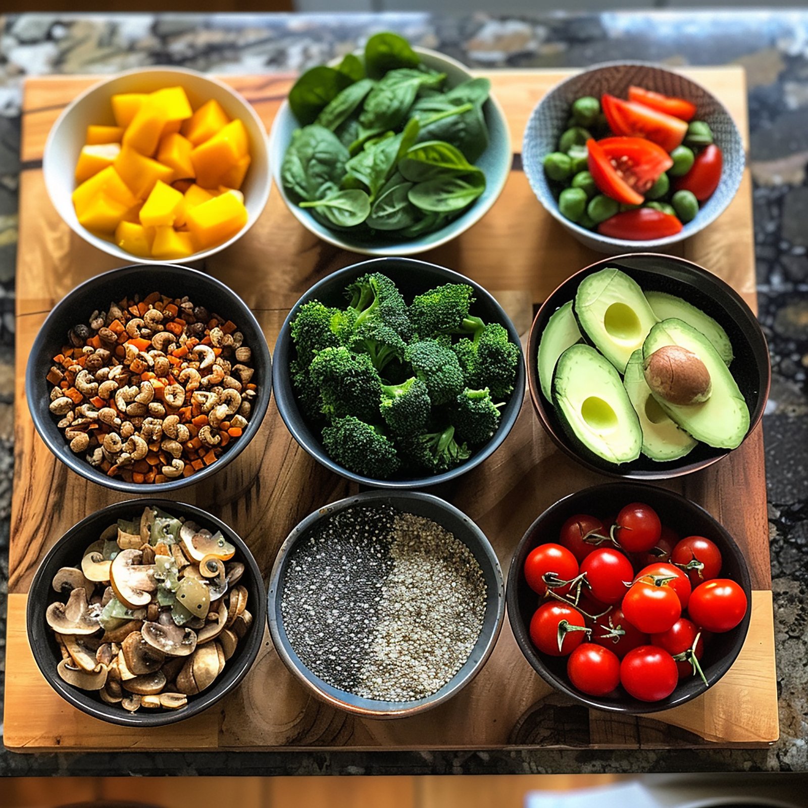 Healthy prostate diet with tomatoes broccoli berries beans and whole grains