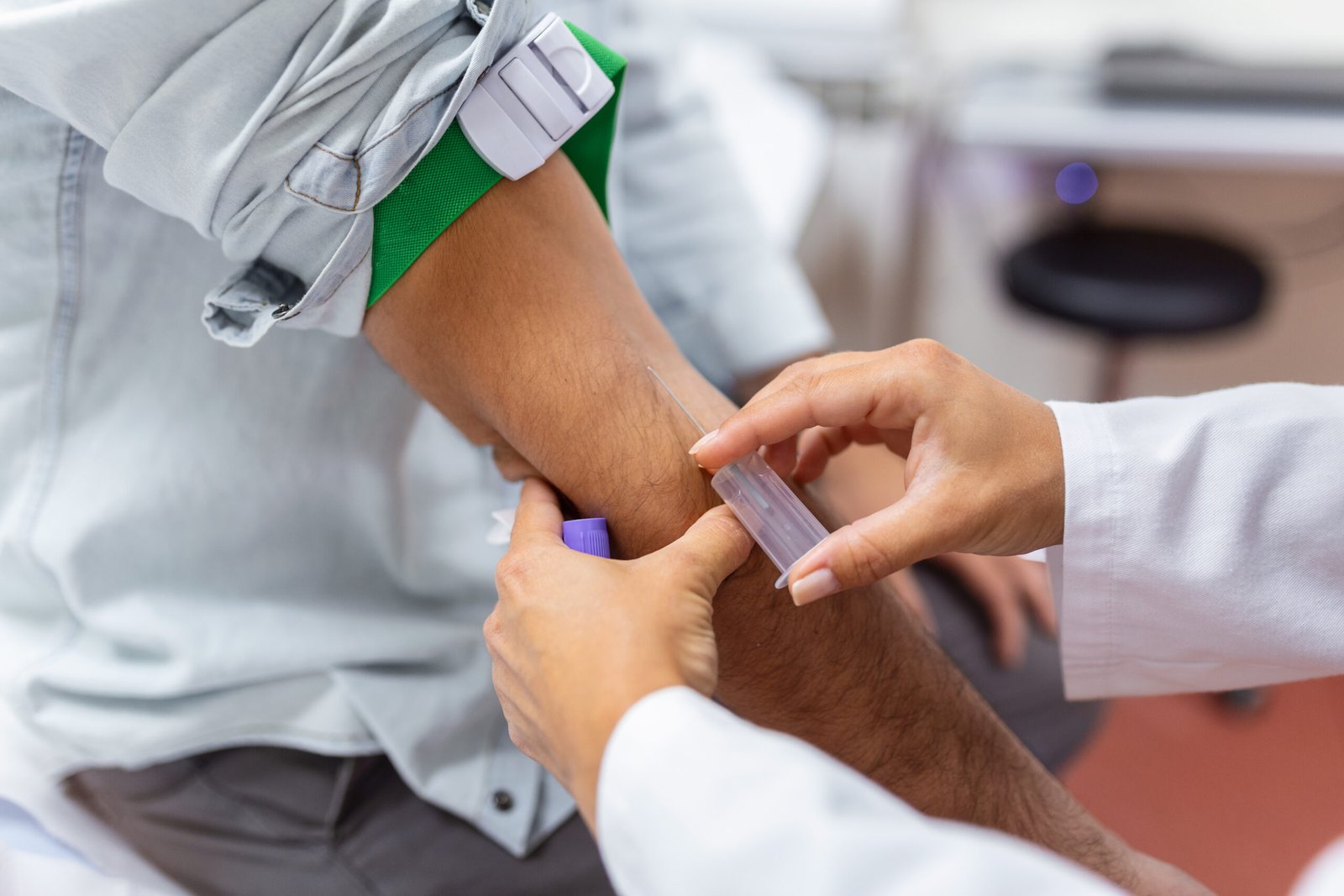 Man having a blood test for PSA screening